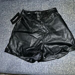 Leather shorts